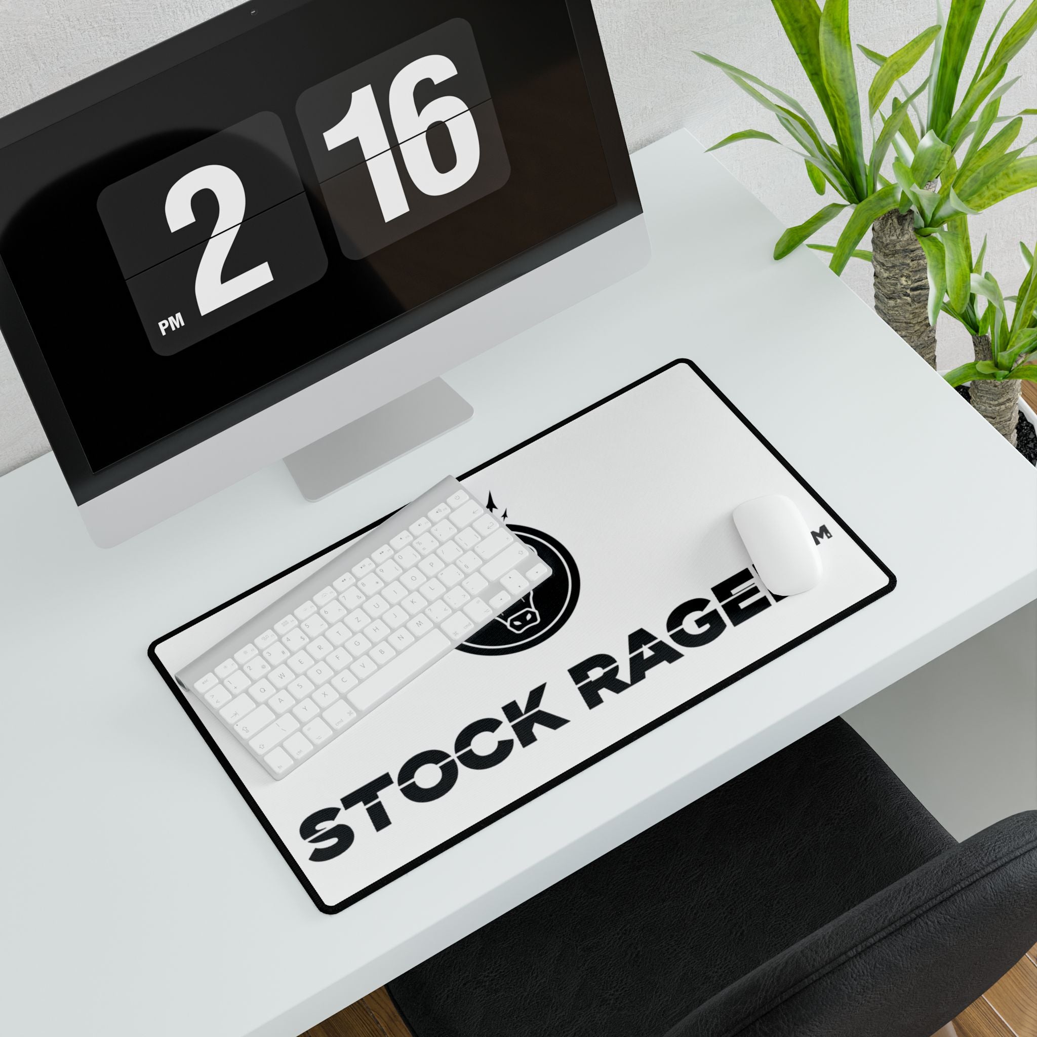 Stock Rager™ Bull Desk Mat | Large Minimal Trading Mouse Pad