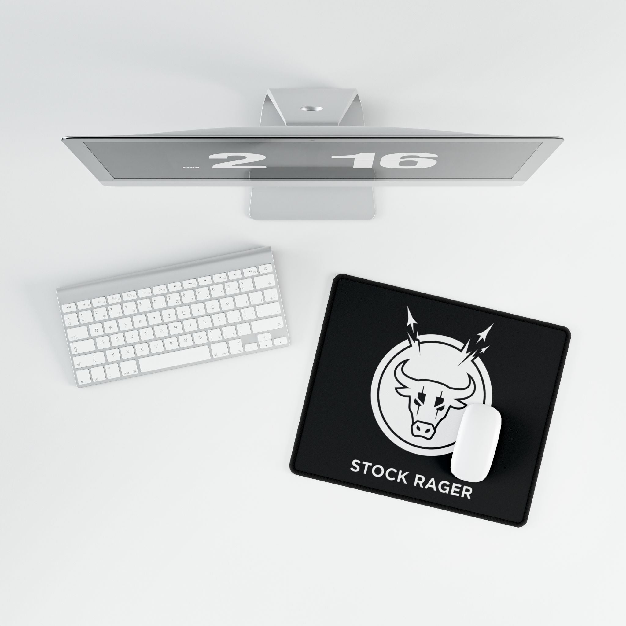 Stock Rager™ Bull Desk Mat | Large Minimal Trading Mouse Pad