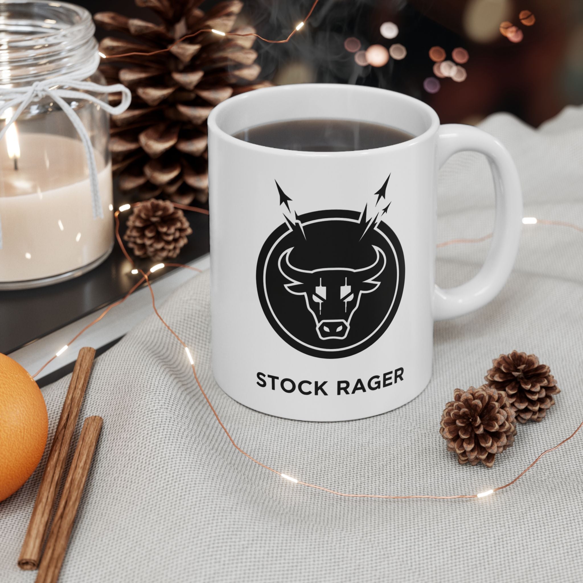 Stock Rager™ Logo Ceramic Mug | Minimal Premium Drinkware for Traders (11oz)