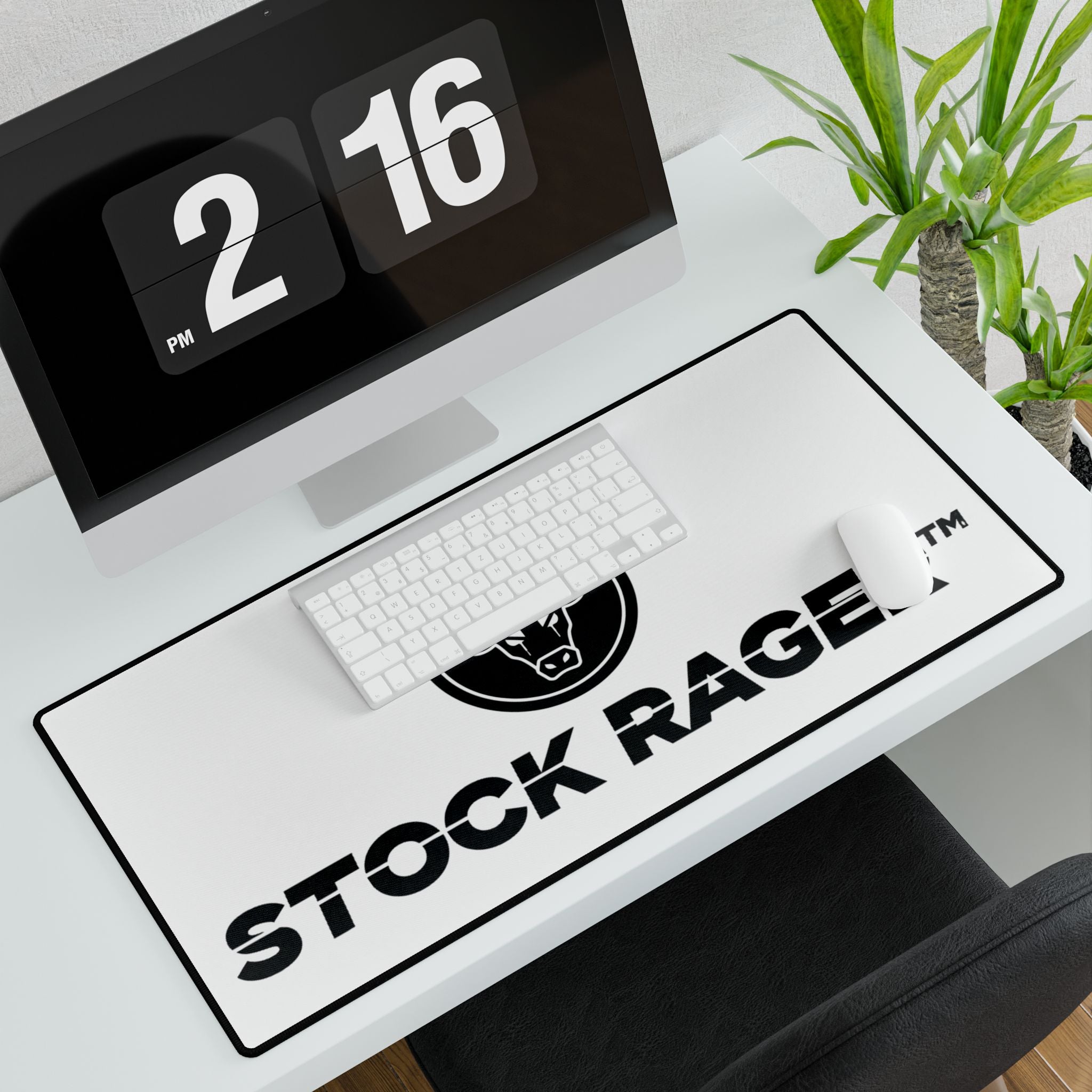 Stock Rager™ Bull Desk Mat | Large Minimal Trading Mouse Pad