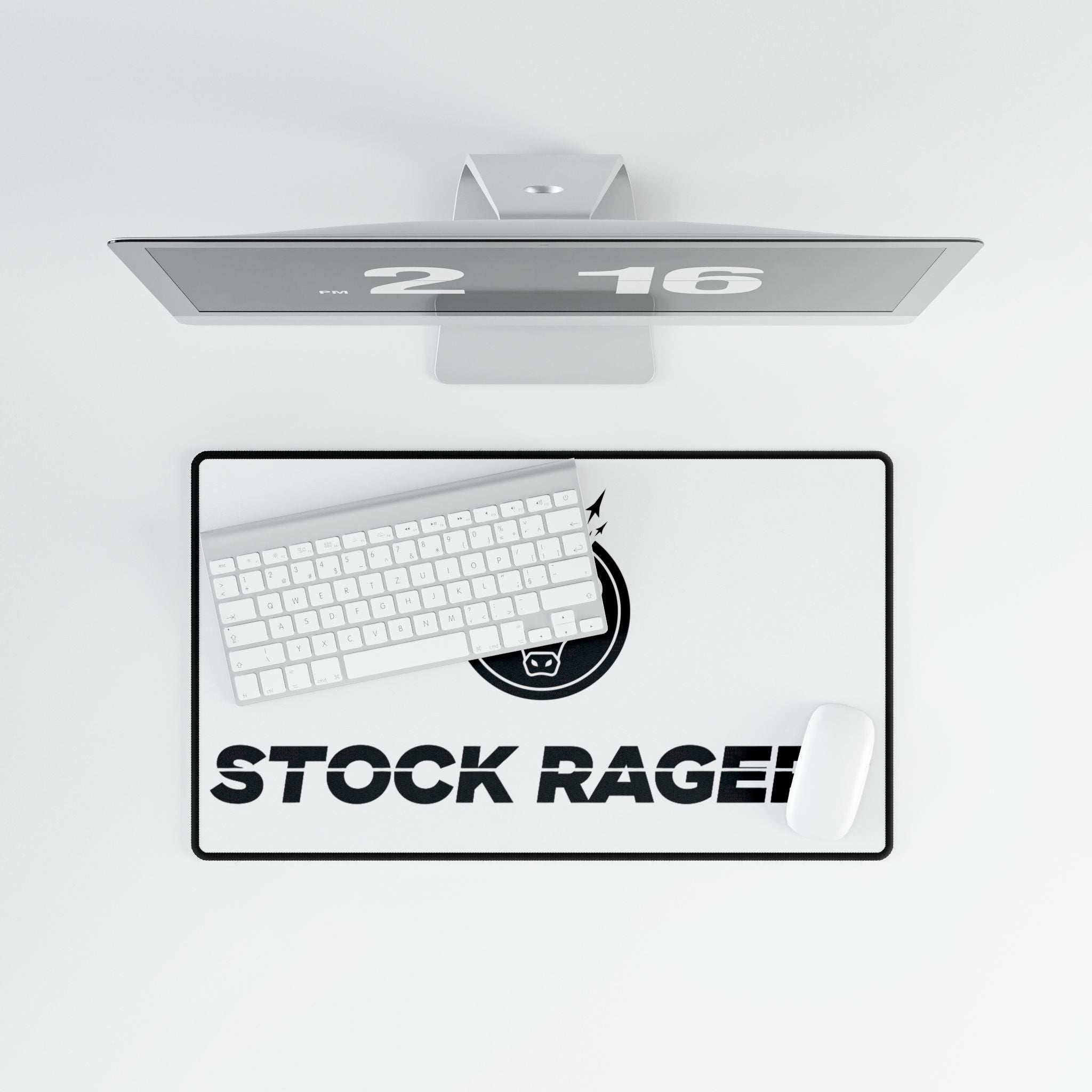 Stock Rager™ Bull Desk Mat | Large Minimal Trading Mouse Pad