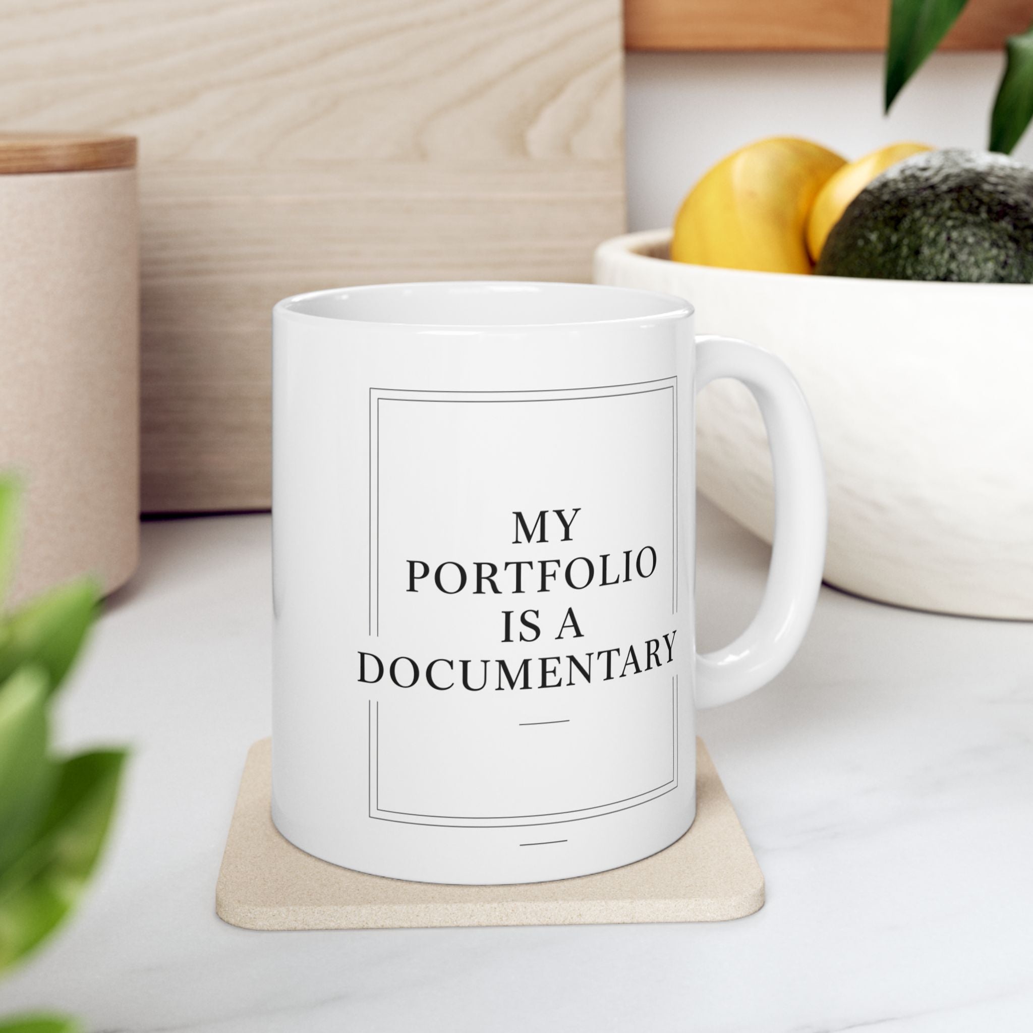 “My Portfolio Is A Documentary” Ceramic Mug | Stock Rager™ Premium Drinkware for Traders