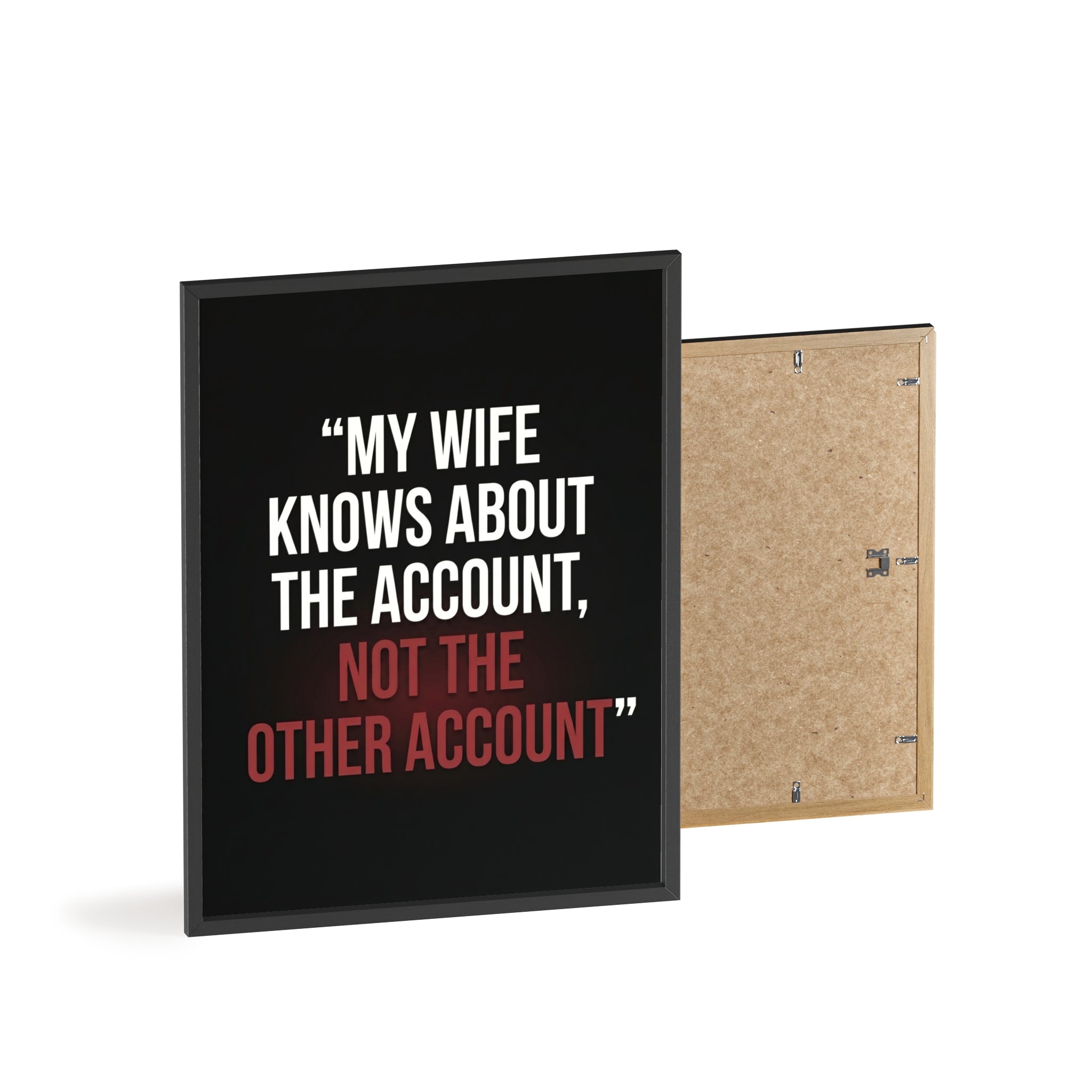 My Wife Knows About the Account, Not the Other Account | StockRager™ Premium Humor Wall Frame