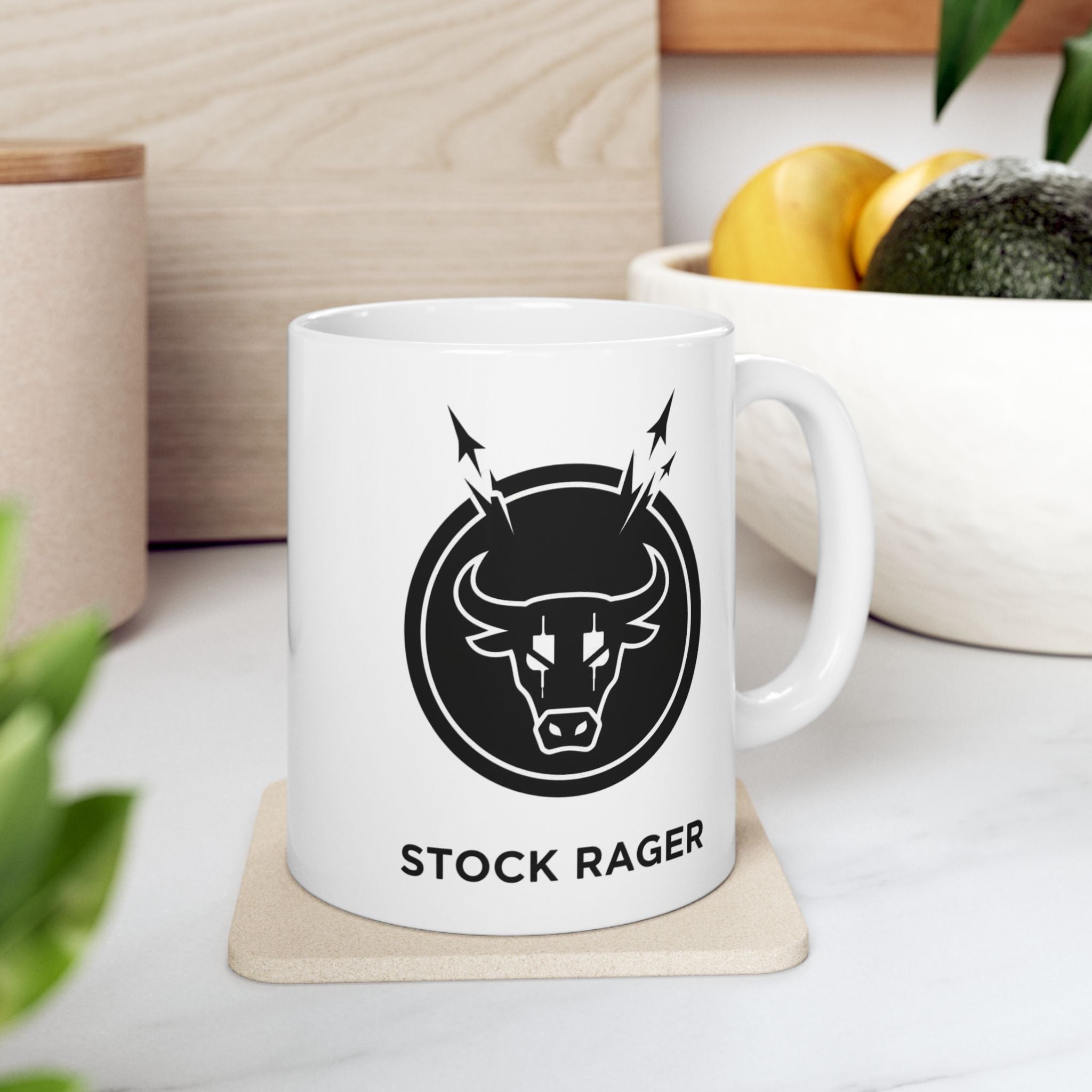 Stock Rager™ Logo Ceramic Mug | Minimal Premium Drinkware for Traders (11oz)