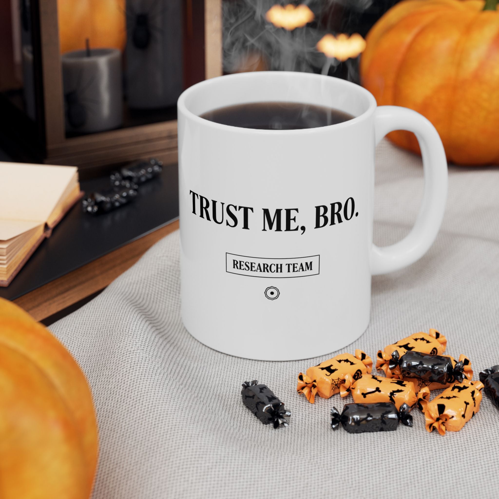 “Trust Me Bro Research Team” Ceramic Mug | Stock Rager™ Premium Drinkware for Traders