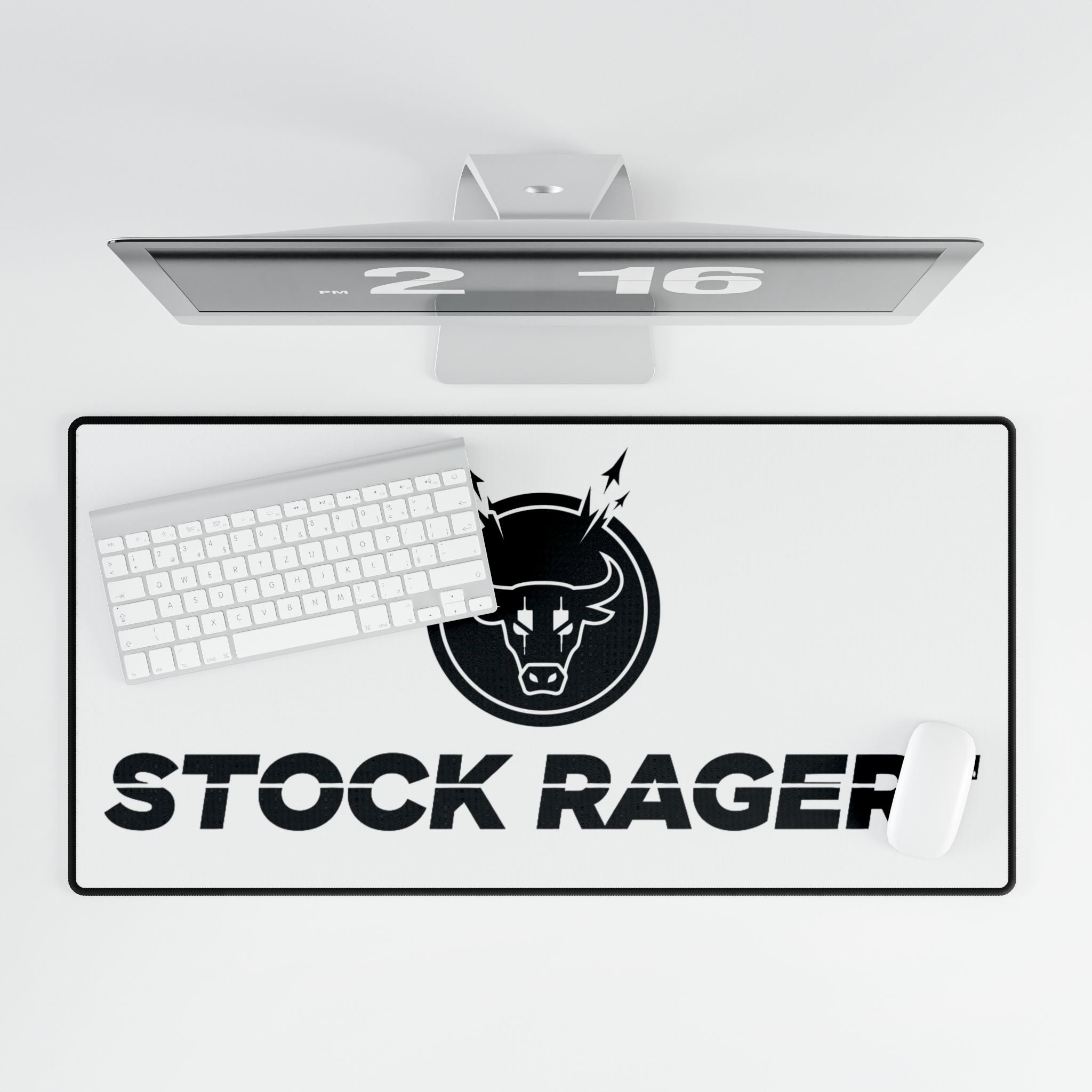 Stock Rager™ Bull Desk Mat | Large Minimal Trading Mouse Pad
