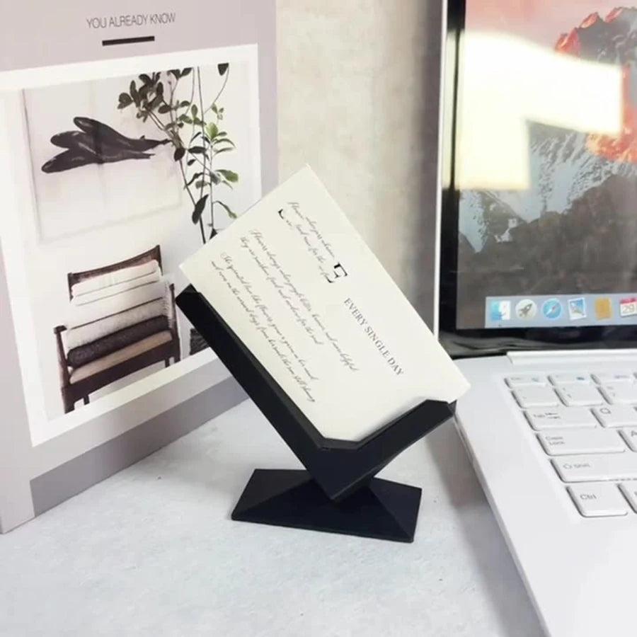Minimalist Business Card Holder Desk Organizer | StockRager™ Modern Desktop Card Display