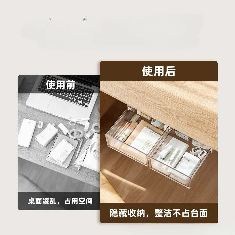 Under Desk Hidden Storage Drawer Organizer | StockRager™ Minimal Desk Declutter System