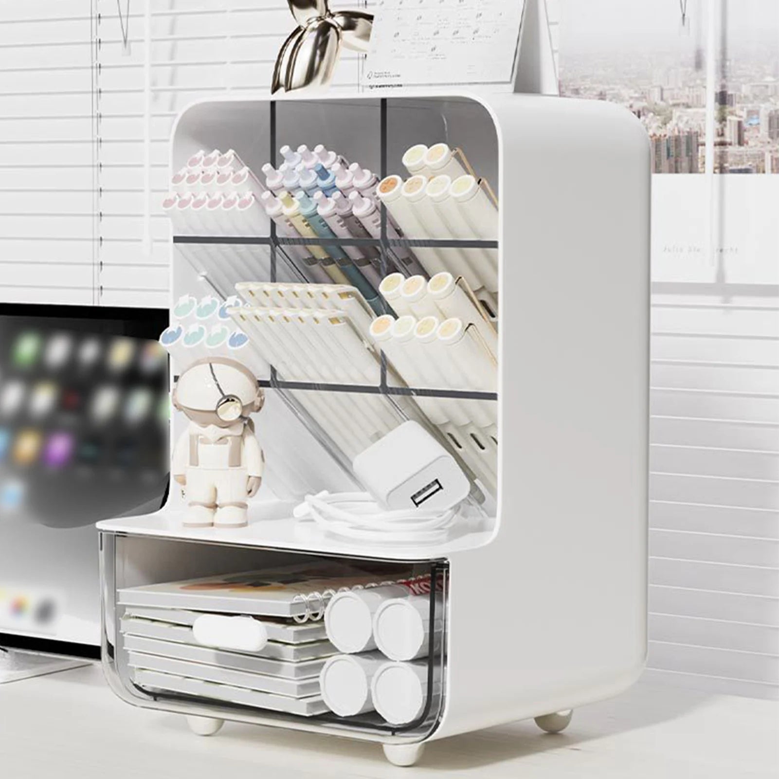 Clear Acrylic Desk Organizer Multi-Layer Storage Box | StockRager™ Premium Desktop System