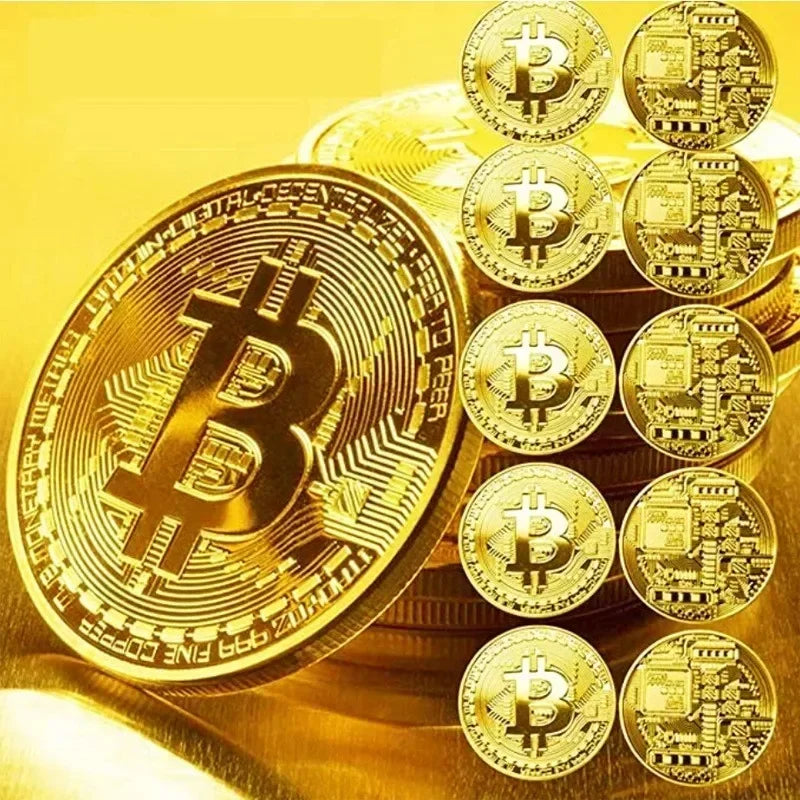 Stockrager™ Gold Bitcoin Collectible – 4-Piece Commemorative Coin Set