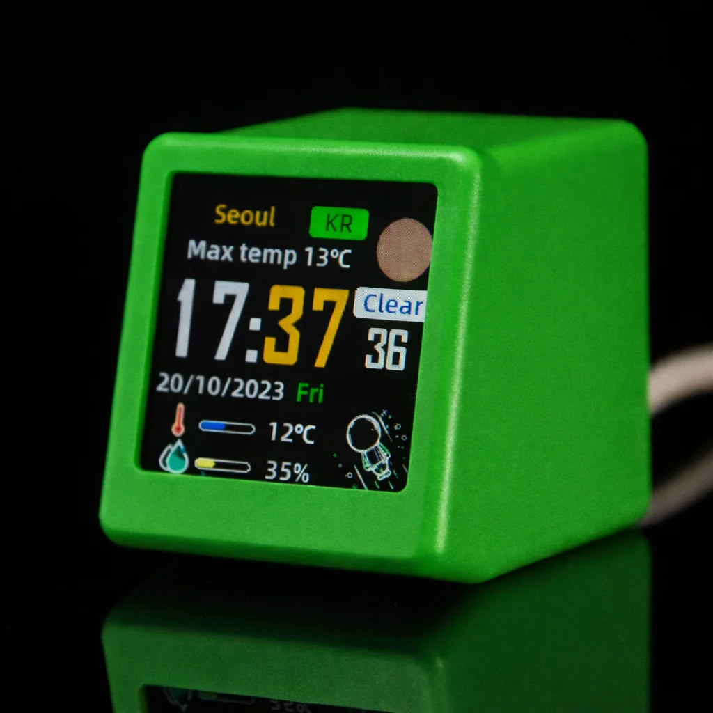 Smart WiFi Mini Digital Weather Desk Clock IPS Display | StockRager™ Ultra Modern Trading Station Clock