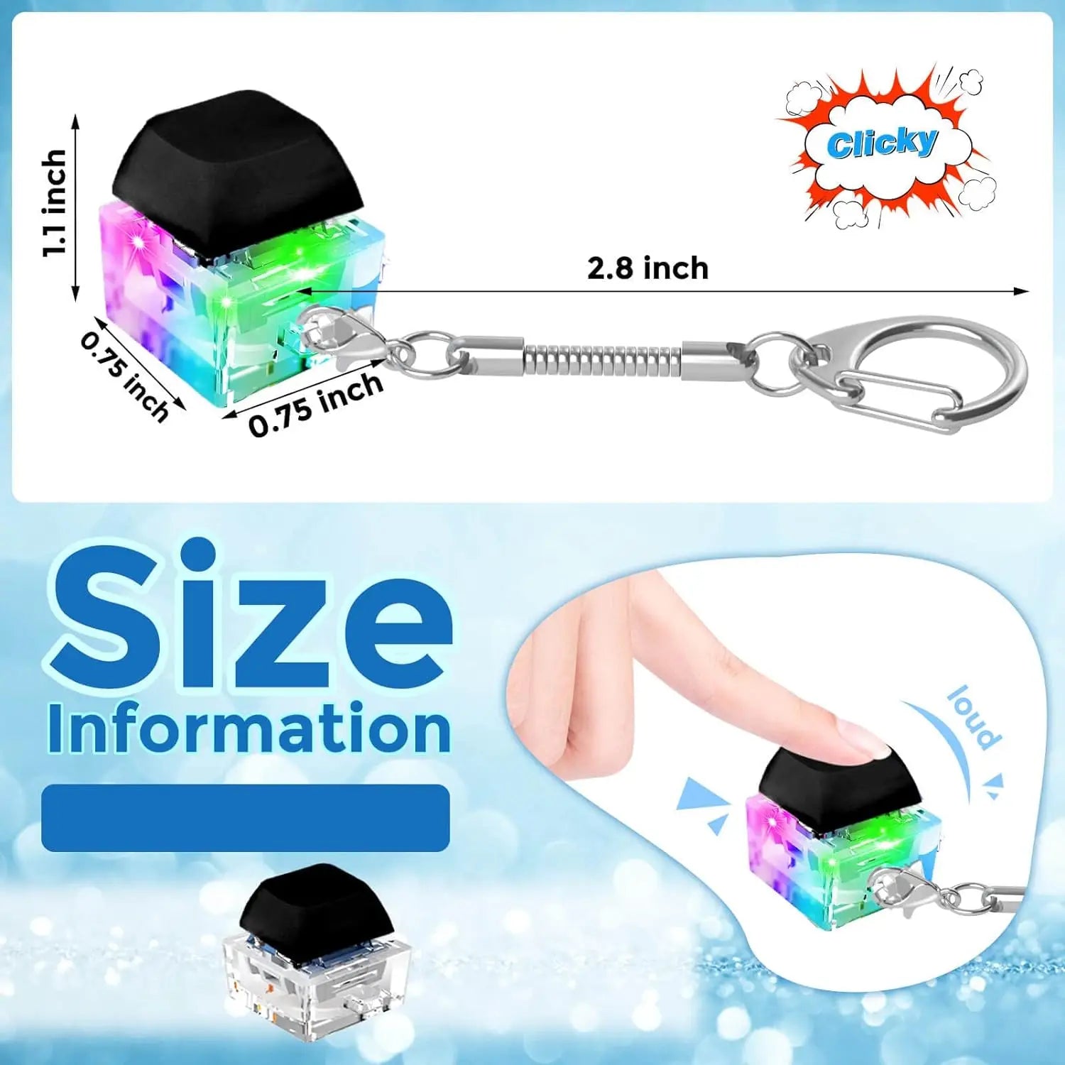 LED KeyClick™ Fidget Keychain