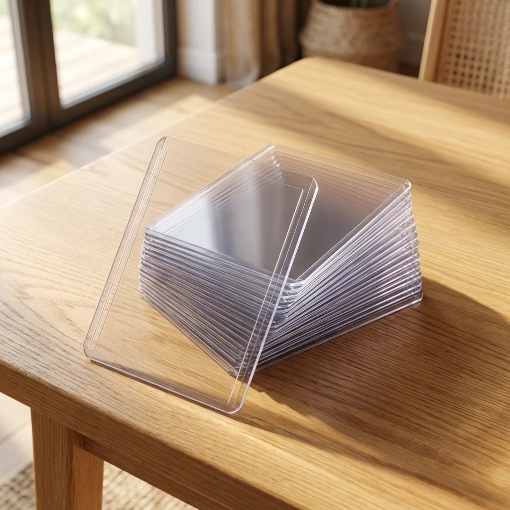 100PCS Clear Trading Card Toploaders 3x4 | StockRager™ Rigid Card Protection Sleeves
