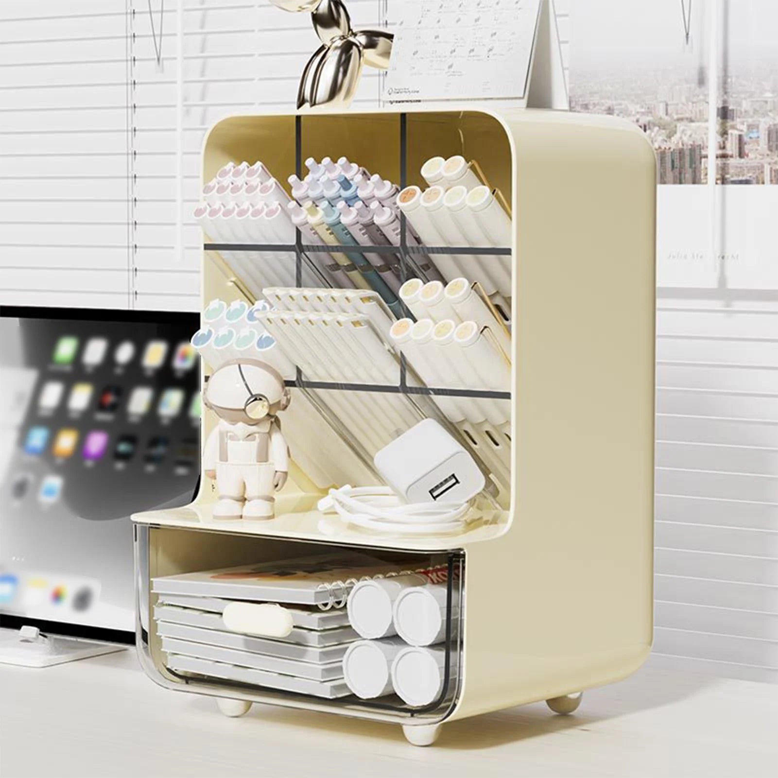 Clear Acrylic Desk Organizer Multi-Layer Storage Box | StockRager™ Premium Desktop System