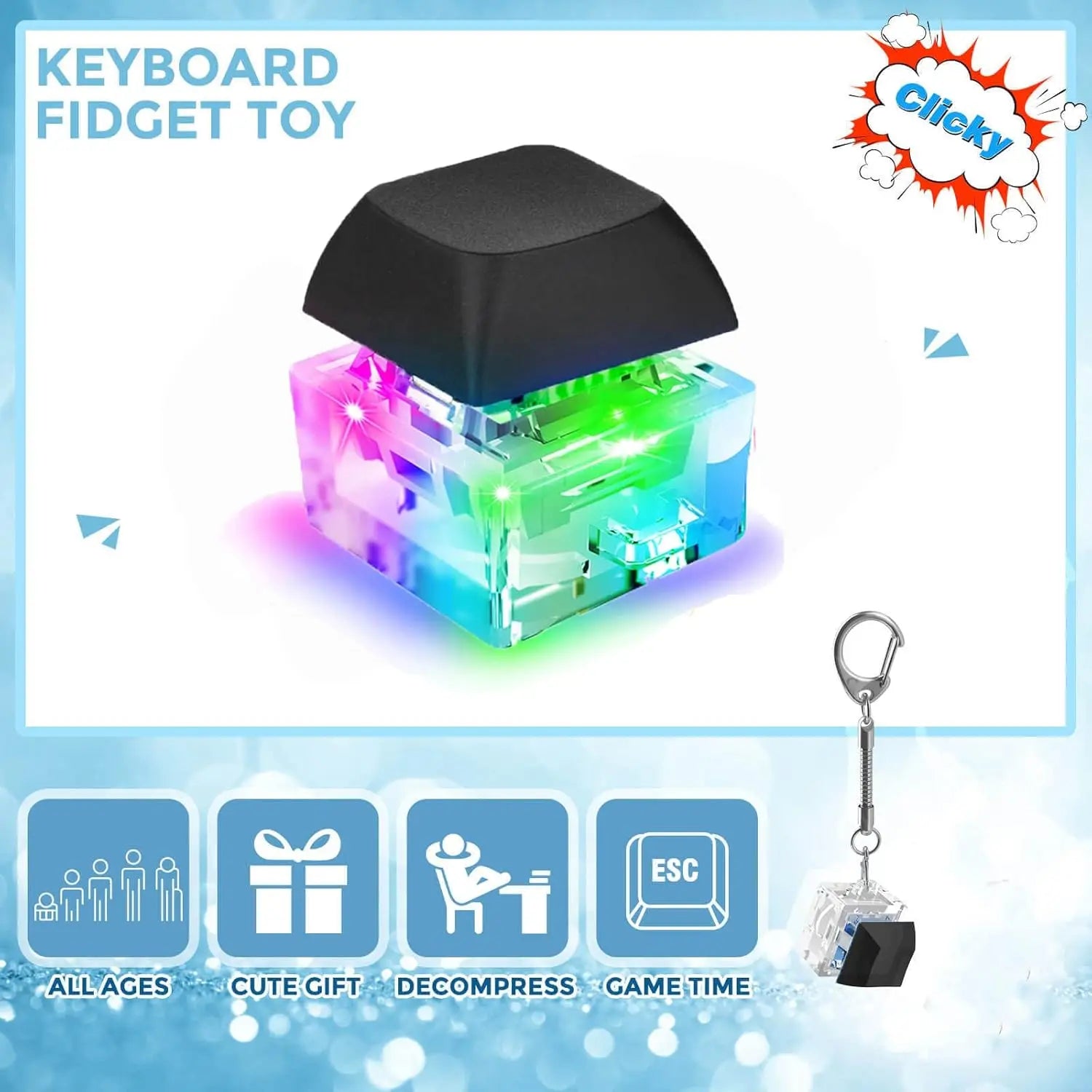 LED KeyClick™ Fidget Keychain