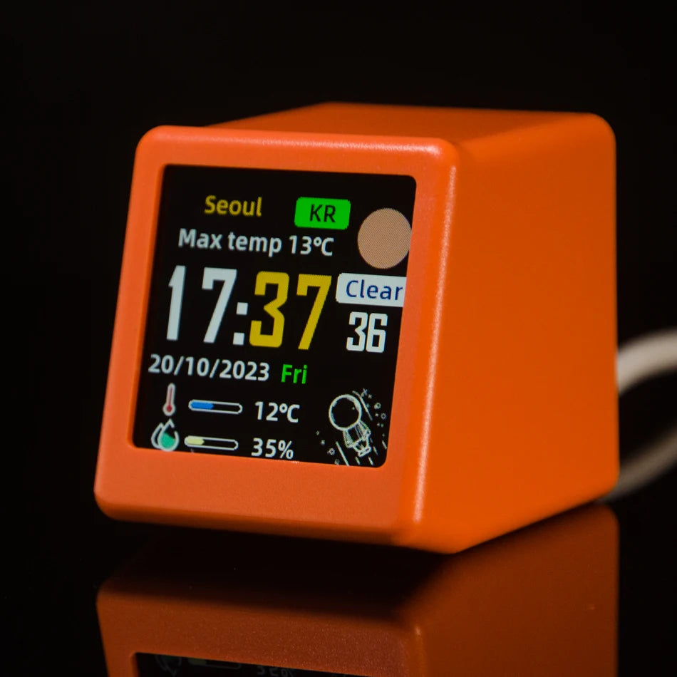 Smart WiFi Mini Digital Weather Desk Clock IPS Display | StockRager™ Ultra Modern Trading Station Clock