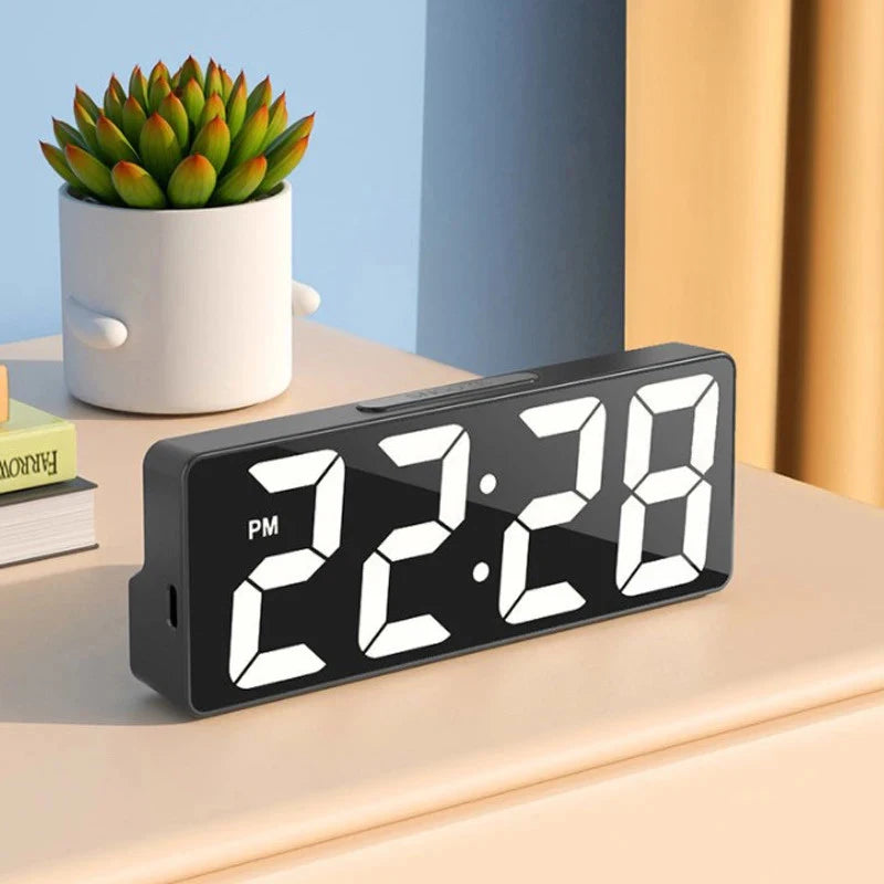 LED Digital Alarm Clock with Temperature Display | StockRager™ Minimal Desk Time & Focus Clock