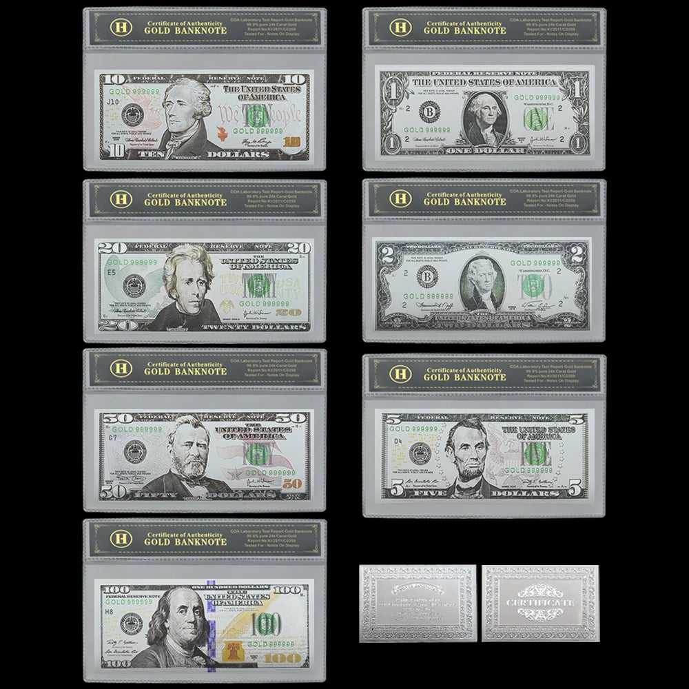 Collectible US Dollar Silver Banknotes – 7-Piece Set