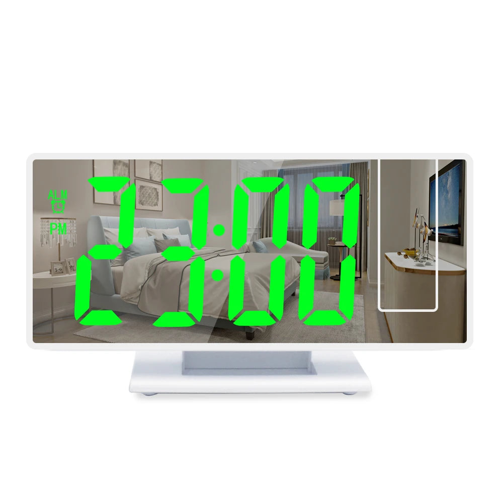 180° Projection LED Alarm Clock with Temperature Display | StockRager™ Smart Desk Time Projector