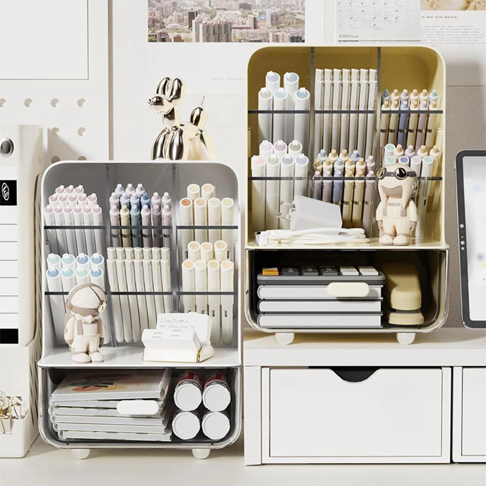 Clear Acrylic Desk Organizer Multi-Layer Storage Box | StockRager™ Premium Desktop System