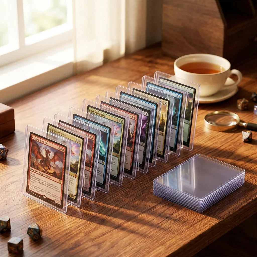 100PCS Clear Trading Card Toploaders 3x4 | StockRager™ Rigid Card Protection Sleeves