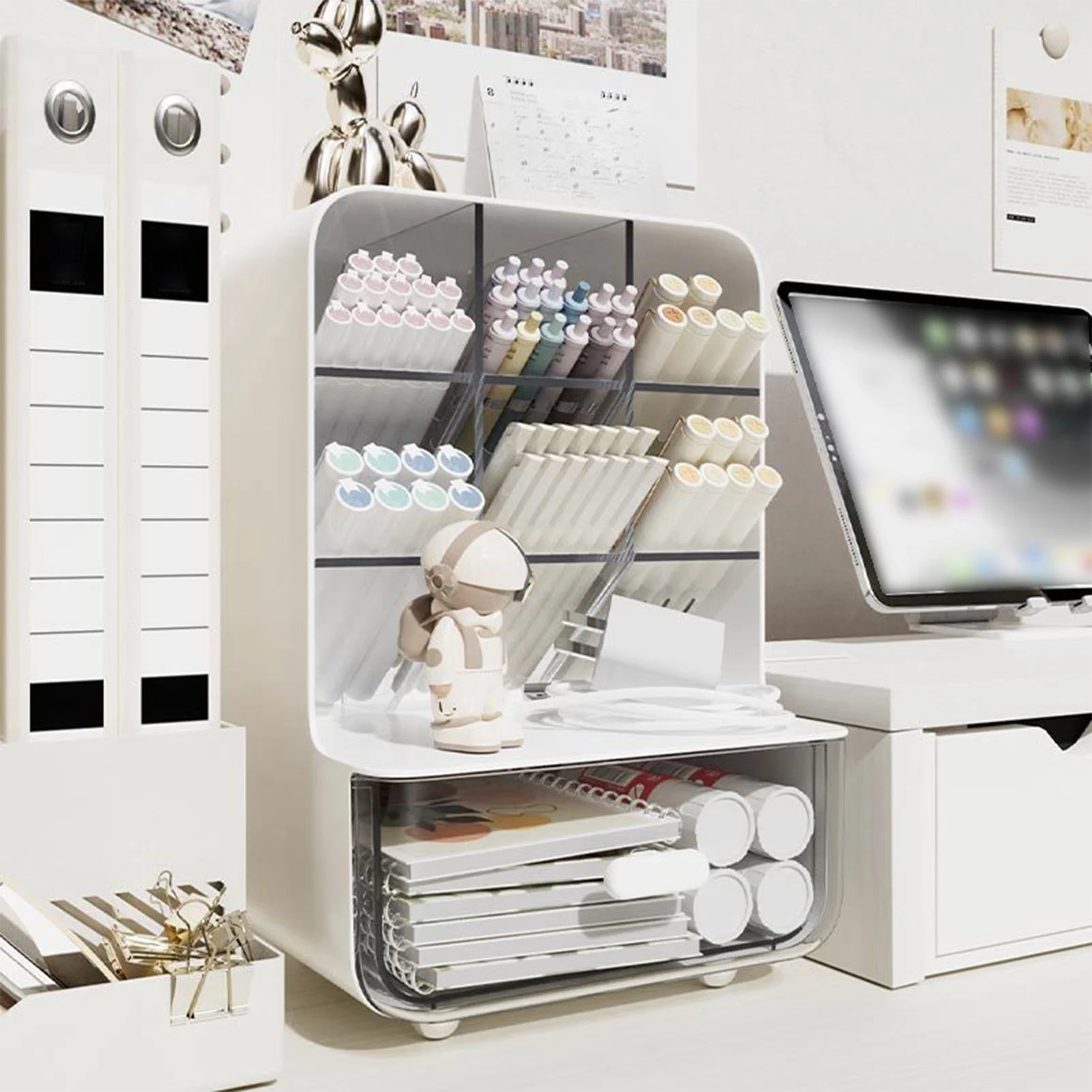 Clear Acrylic Desk Organizer Multi-Layer Storage Box | StockRager™ Premium Desktop System