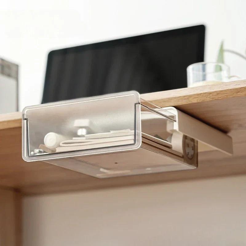 Under Desk Hidden Storage Drawer Organizer | StockRager™ Minimal Desk Declutter System