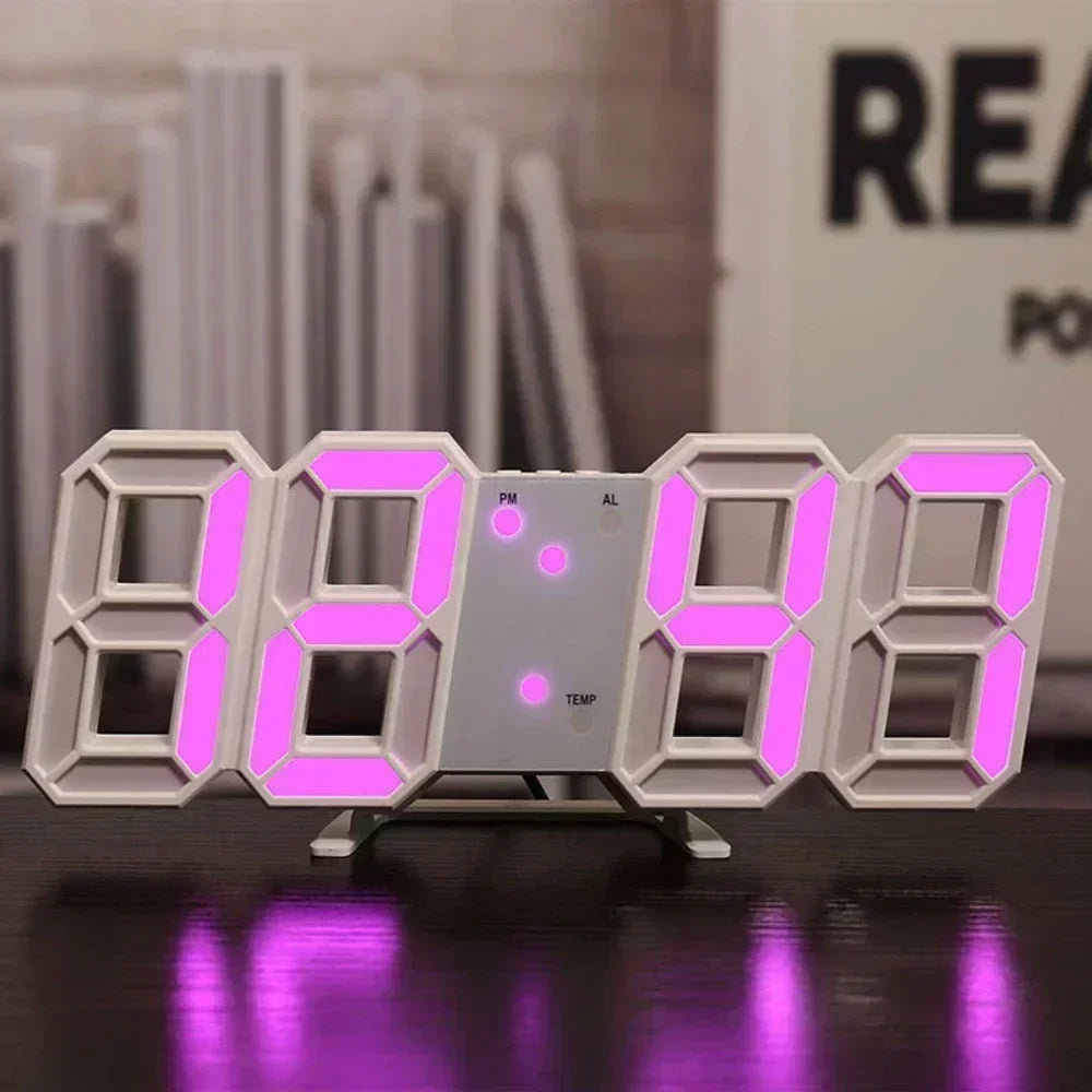 Wall Mount & Desktop LED Digital Alarm Clock with Calendar | StockRager™ Modern Time Display System
