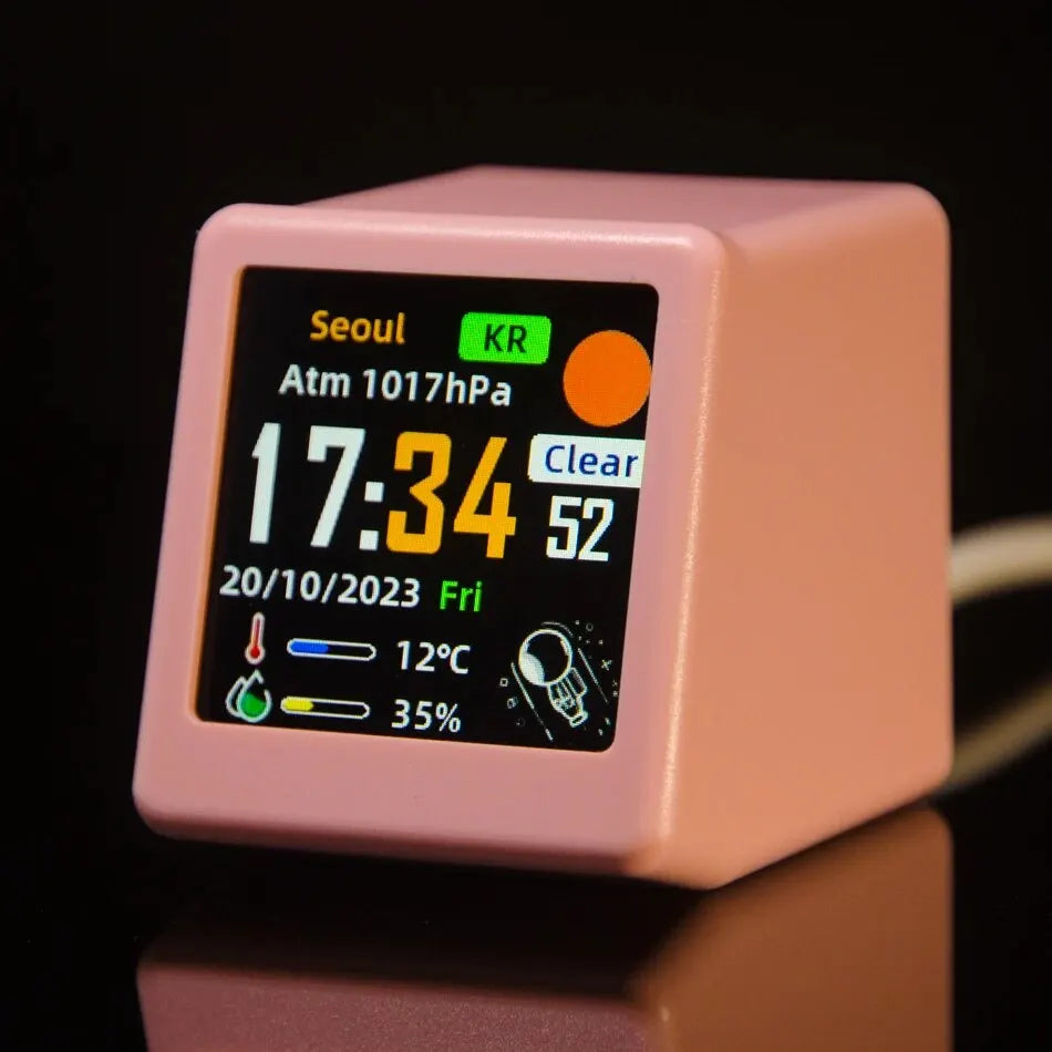 Smart WiFi Mini Digital Weather Desk Clock IPS Display | StockRager™ Ultra Modern Trading Station Clock