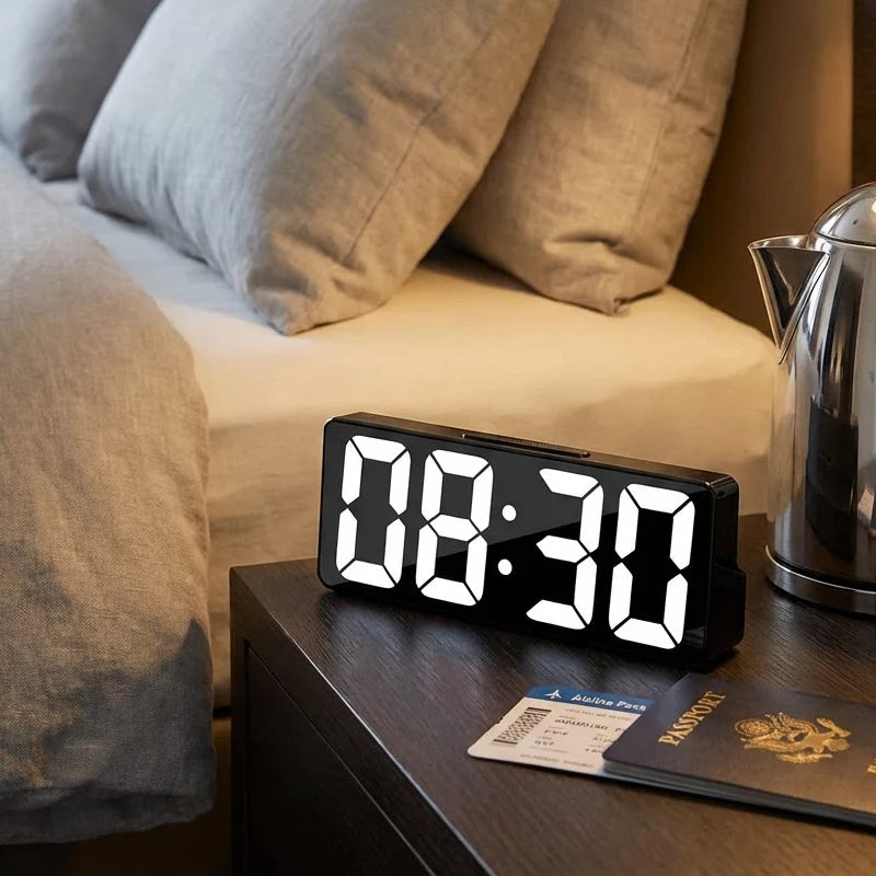 LED Digital Alarm Clock with Temperature Display | StockRager™ Minimal Desk Time & Focus Clock
