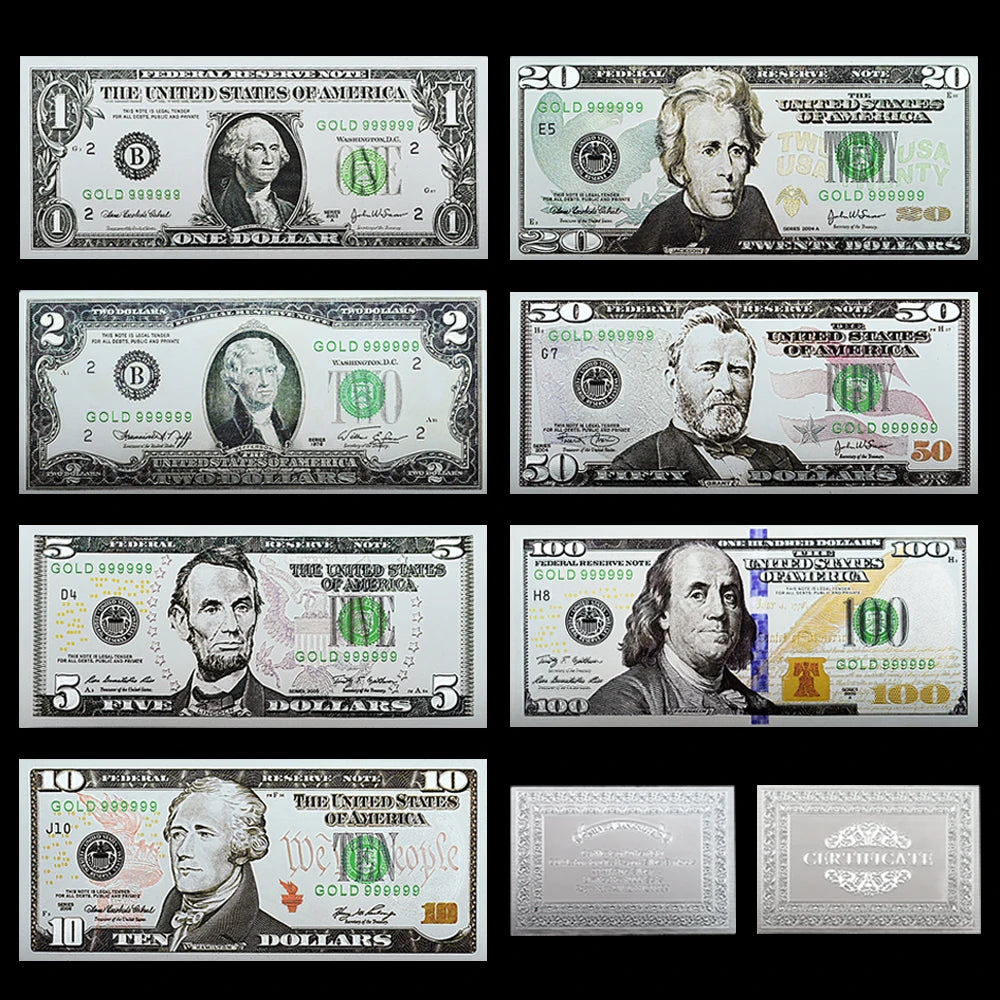 Collectible US Dollar Silver Banknotes – 7-Piece Set