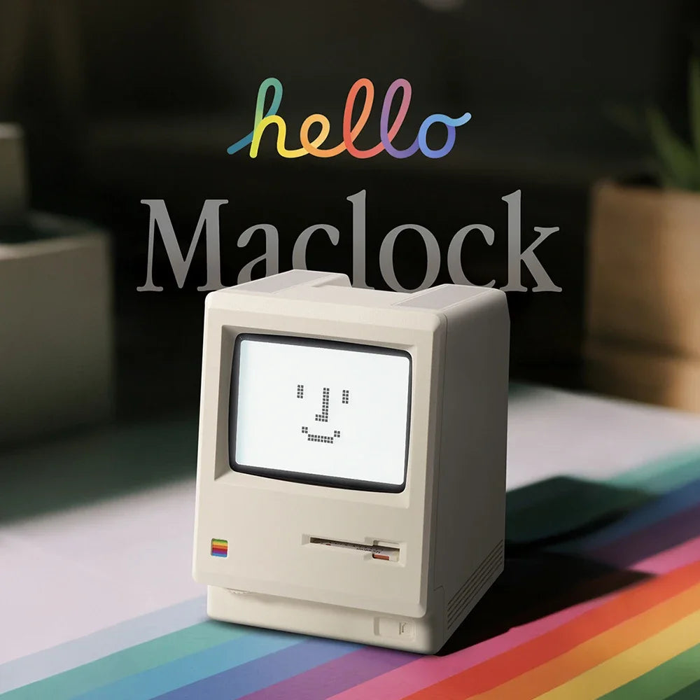 Retro Mac Style Digital Alarm Clock Desktop Decor | StockRager™ Vintage Modern Timepiece