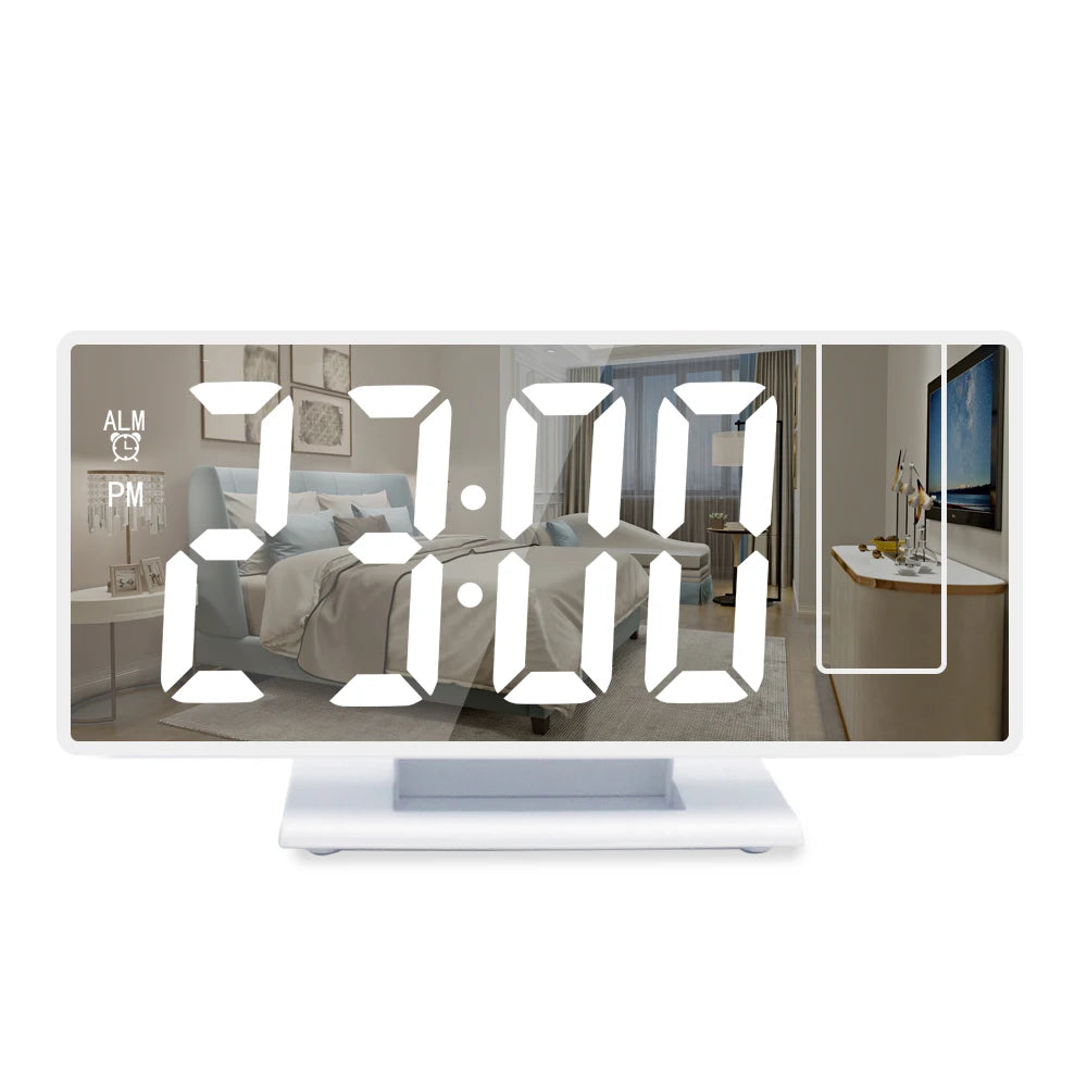 180° Projection LED Alarm Clock with Temperature Display | StockRager™ Smart Desk Time Projector