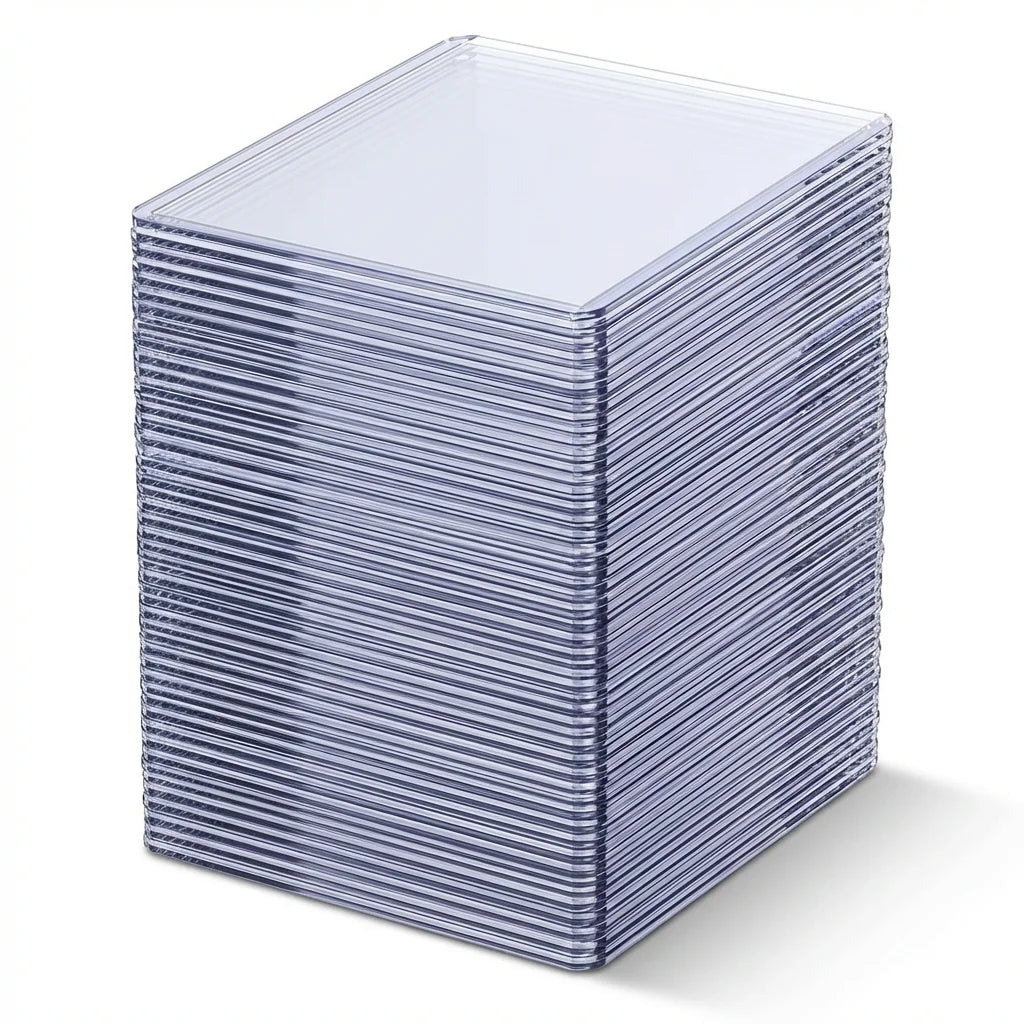 100PCS Clear Trading Card Toploaders 3x4 | StockRager™ Rigid Card Protection Sleeves