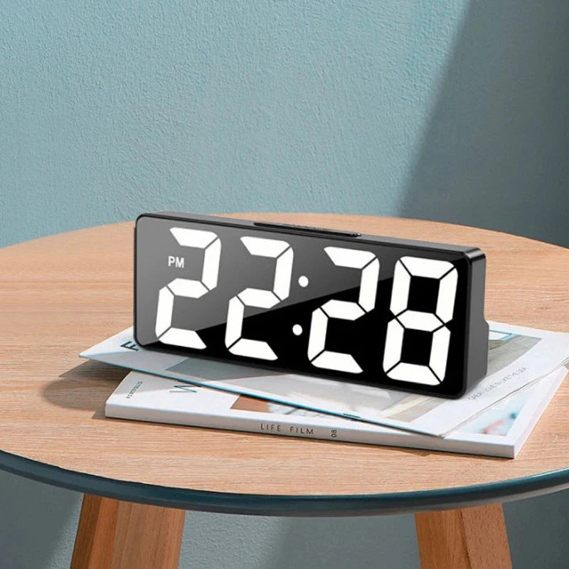 LED Digital Alarm Clock with Temperature Display | StockRager™ Minimal Desk Time & Focus Clock