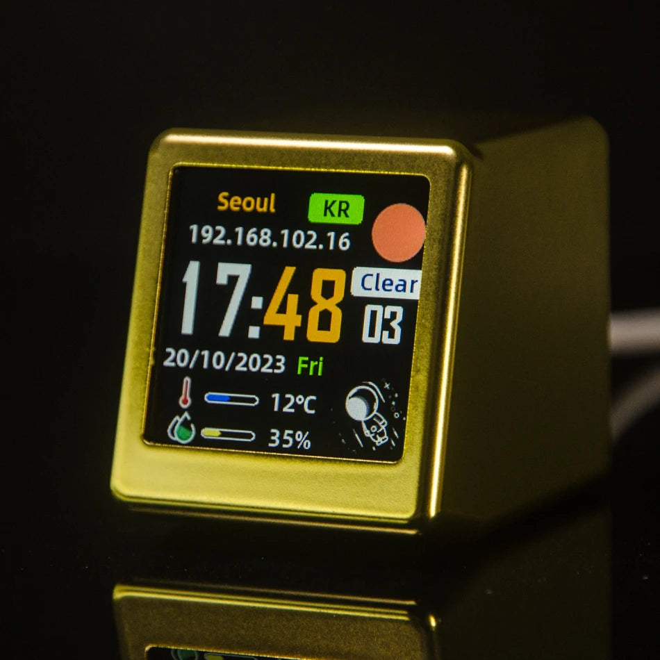 Smart WiFi Mini Digital Weather Desk Clock IPS Display | StockRager™ Ultra Modern Trading Station Clock