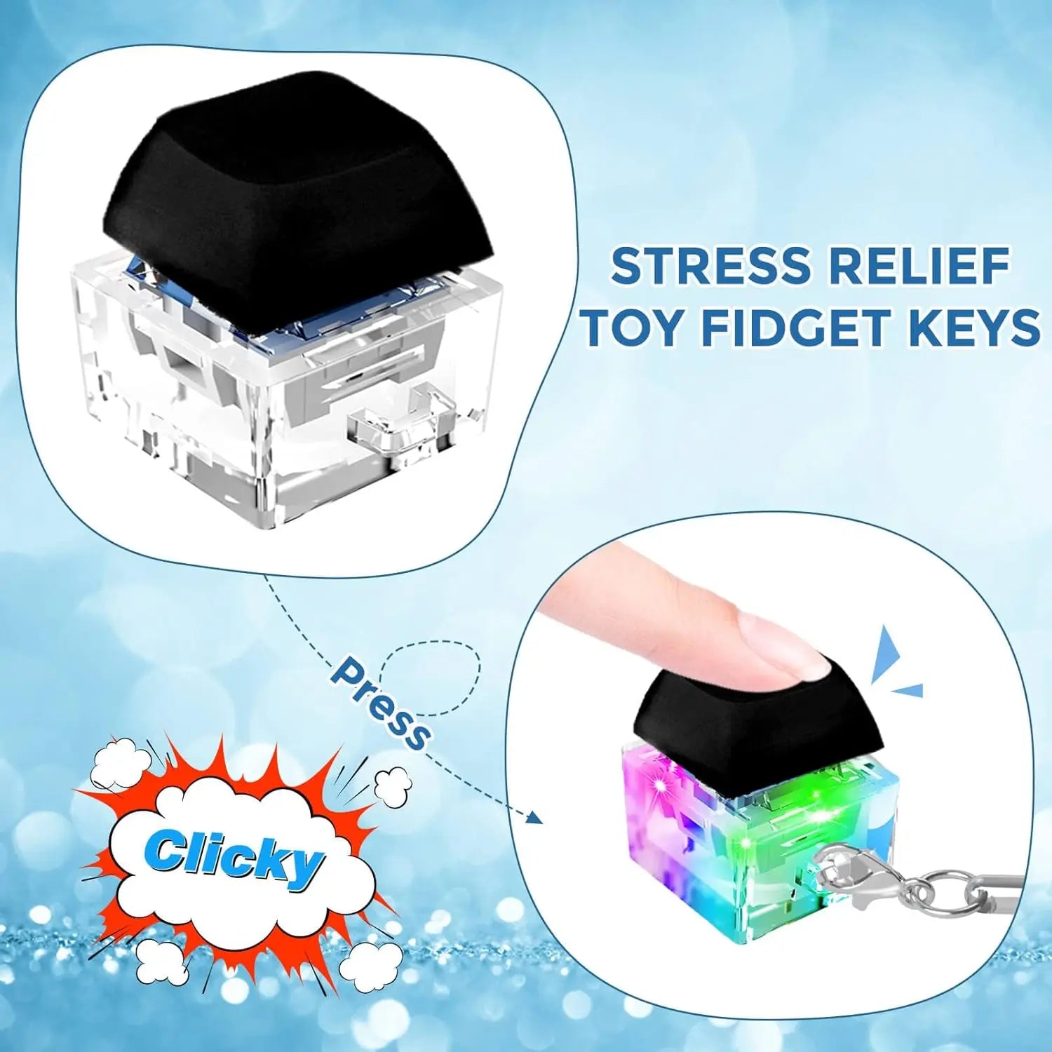 LED KeyClick™ Fidget Keychain